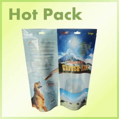 China Resealable Disposable Stand Up Pet Food Packaging Pouch With Clear Window for sale