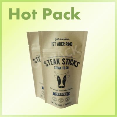 China Resealable Foil Kraft Paper Food Packaging Bags , Steak Sticks Plastic Bag Packaging for sale