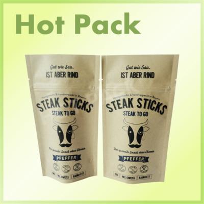 China Laminated Zipper Kraft Stand Up Pouches , Personalized Snack Packaging Bags for sale