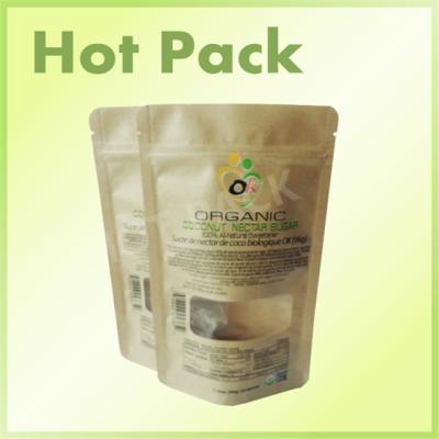 China Custom Kraft Paper Printed Stand Up Pouches , Coffee Bags With Clear Window for sale