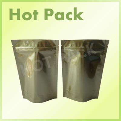 China Gold Printed Stand Up Aluminum Foil Packaging Bags For Pet Food Packaging for sale