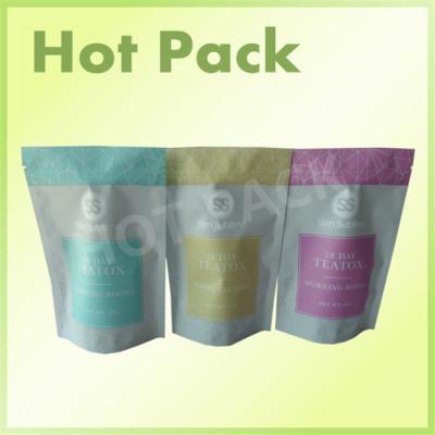 China Resealable Food Grade Teatox Tea Packaging Pouch , Food Packaging Paper Bags for sale