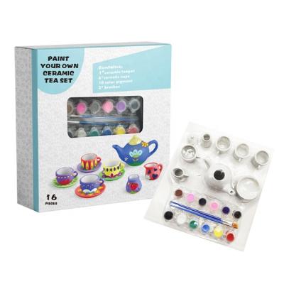 China Perfect Tea Set Gift Tea Set Mold Toys Kids Painting Craft Set Kit for Toddlers for sale