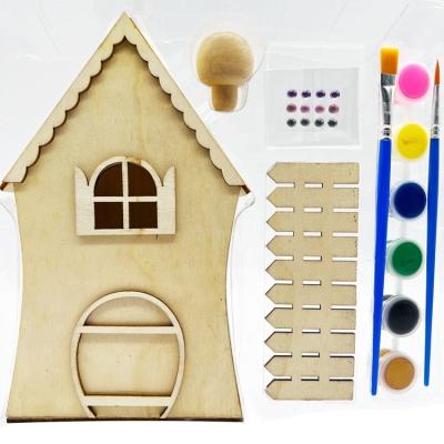 China Europe factory supply diy wooden fairy house craft supplies for kids for sale