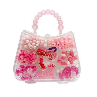 China Solid Color Beads Retractable Handbag Shape Jewelry Making Bead Kit Box DIY Toys For Toddlers Kids for sale