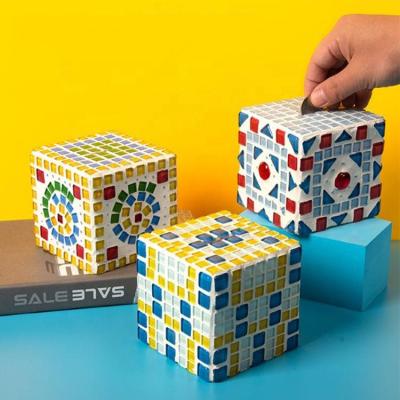 China Eco-Freindly customized creative diy plastic mosaic piggy bank unique gifts for home for sale