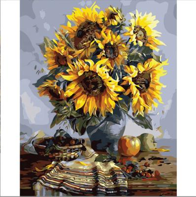 China Factory OEM and ODM CLASSIC DIY Painting By Numbers Sunflower Oil Digital Painting for sale