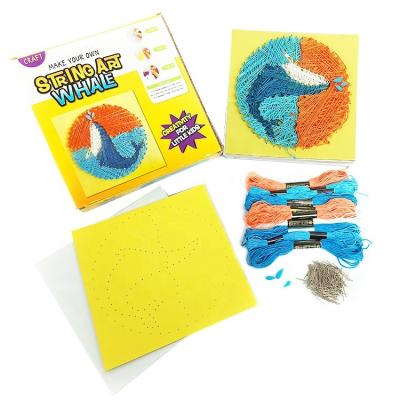 China eco-friendly material wallva string art whale photo arts and crafts sets for kids for sale