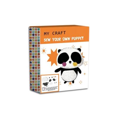 China Eco-Friendly Material Easy To Learn DIY Panda Kids Felt Craft Kits With Batch Cotton Stuffing for sale