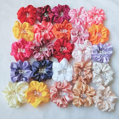 China Travel / Home / Hair Factory Custom Designer Printed Satin Velvet Elastic Hair Ties Assorted Colors Kids Big Hair Scrunchies With Logo for sale