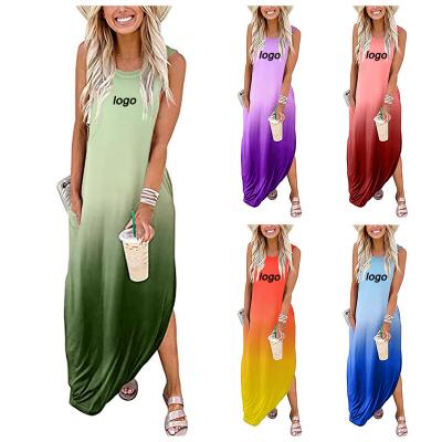 China 2022 New Arrivals Summer Long Maxi Dress Casual Elegant Sleeveless Beach Shirt Wholesale Custom Anti-static Fashion Plus Size Women's Dresses for sale