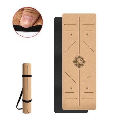 China Dropshipping Waterproof Washable Durable Anti-skid Cork Tpe Yoga Mat Tpe Cork Yoga Mat Eco Friendly Organic Natural Custom Made Cork Yoga Mat Tpe for sale