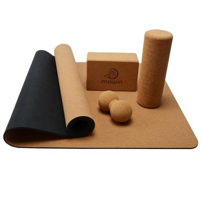 China Custom Eco-friendly Yoga Mat 6mm RUBBER CORK Tape Logo Printed Fitness Club Exercise 5mm Yoga Pilate Exercise Mat for sale