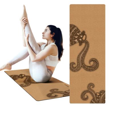 China Non-Slip Washable Yoga Mat Dropshipping Private Label Cork Yoga Mat Eco-Friendly Natural Rubber Yoga Mat for sale