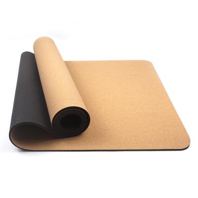 China Printable Natural Rubber Cork Yoga Mat Cork Rubber Yoga Mat Yoga Pilate Exercise Mat Fitness Cork Yoga Mat for sale