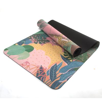 China Foldable Yoga Pilate Hot Yoga Fitness With Stance Line Printed Eco-Friendly Cork Tpe Yoga Matt Travel Mat 6mm for sale