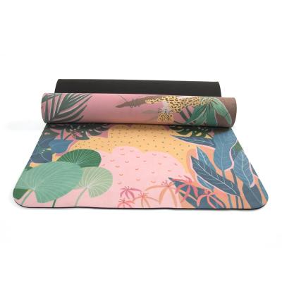 China Custom Made Eco-Friendly Yoga Mats Natural Suede Yoga Exercise Eco Logo Suede Band Mat For Home Exercise for sale