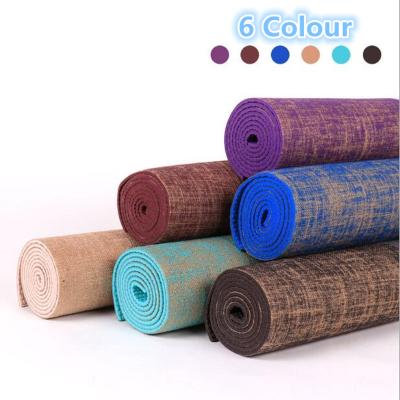 China Linen+TPE Yoga Mat Manufacturer Gym Accessories Hot Selling Reasonable Price Fitness Tape Yoga Mat Custom Canvas for sale