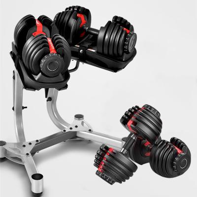 China Deluxe Detachable Adjustable Weight Dumbbell Gym Dumbbells Set Adjustable Bodybuilding Custom Dumbbell for sale