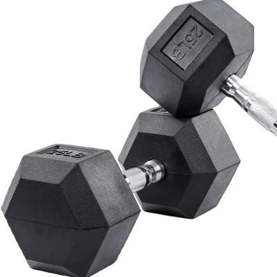 China Hot Selling Detachable Coated Cast Iron Dumbbells Gym Bodybuilding Equipment Fixed Black Hex Dumbbells for sale