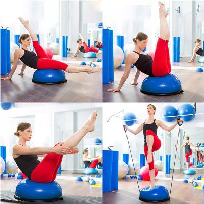 China Anti-shatter Pilates ball PVC exercise balance half bosuing ball and durable hot sale stability half bosuing ball for sale