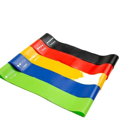 China Custom Printed Logo High Compression Elastic Gym Fitness Yoga Stretch Band Latex Loop Band Resistance Band Sets for sale