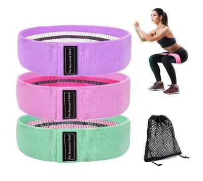 China Wholesale Custom Logo Yoga Gym Strength Training Anti Slip Workout Fitness Hip Booty Exercise Bands for sale