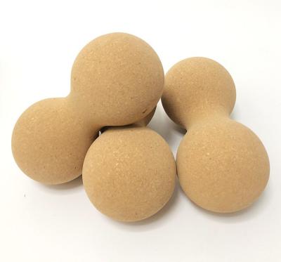 China Eco - Friendly Cork Massage Ball Manufacture Cork Double Yoga Massage Ball Peanuts Balls for sale