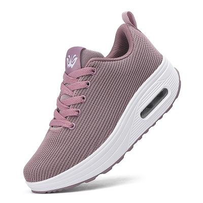 China CUSHIONING breathable RUIDENG few countries free shipping shoes knit upper thick sole PU casual shoes walking shoes women for sale