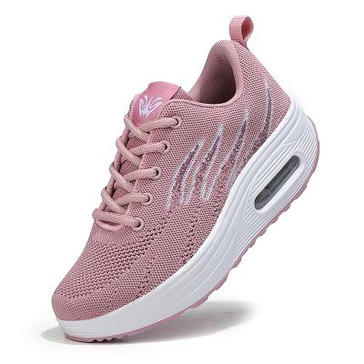 China CUSHIONING RUIDENG free shipping items for women knit PU upper thick unique women's casual shoes platform style fashionable walking shoes for sale