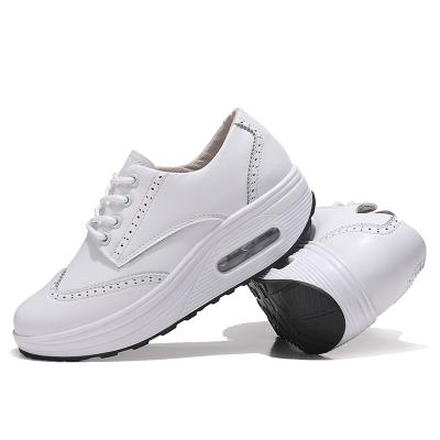 China Free shipping fashion trend RUIDENG shoes some countries leather sole korean white casual shoes thick upper PU air cushion sports shoes for sale