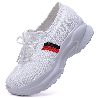 China Fashion Trend RUIDENG New Casual Zapatos Design Knit Upper Thick EVA Sole White Casual Shoes Women Casual Shoes Walking Style Shoes for sale