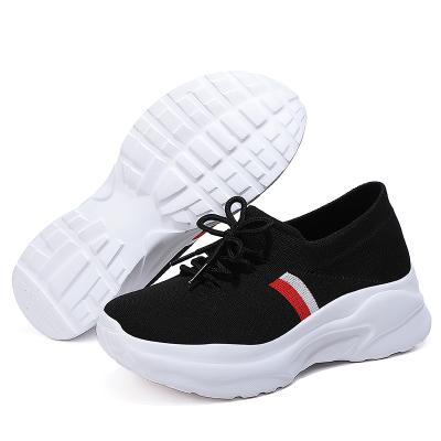 China Fashion Trend Few Countries Free Shipping Shoes RUIDENG New Design Breathable Knit Upper Thick EVA Sole Shoes Casual Women Sports Shoes for sale