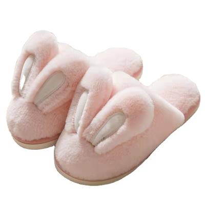 China Upper Unique Trendy Slippers Bunny Slippers Fashion Rabbit Ears PVC Slippers Light Hairy Fur Zapatillas for sale