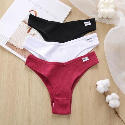 China Girls Sexy Breathable Comfortable Underpants Antibacterial Cotton Women's Low Waist Women's Thong Knickers Panties Lingerie for sale