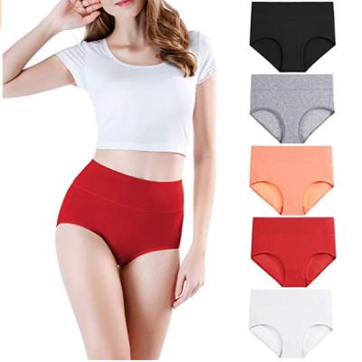 China Celana Dalam Antibacterial Hot Dyed Plus Waisted Underwear Panties Full Colors Ladies Shorts Cotton Briefs High For Women Multi Pack for sale