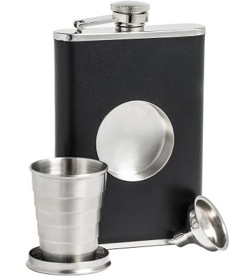 China Hip flask of stainless steel 8 oz metal, 2 oz collapsible integrated. Shot glass and flask funnel for sale