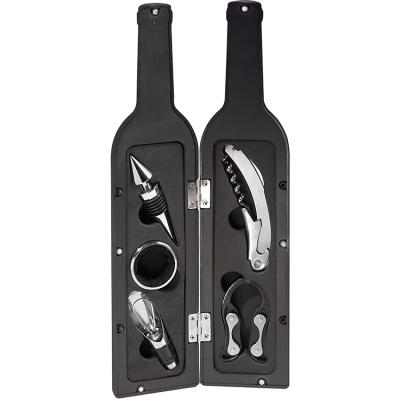 China Black Accessory Metal Wine Bottle Corkscrew and Accessory Set for sale