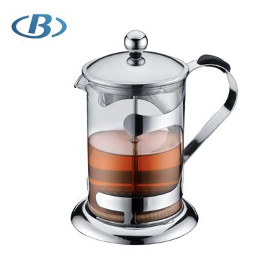 China Durable Heat Resistance Wholesale Stainless Steel French Press With Stainless Base And Cover for sale