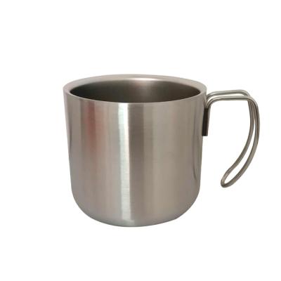 China Sustainable Stainless Steel 350ml Double Walled Camping Mug With Handle for sale