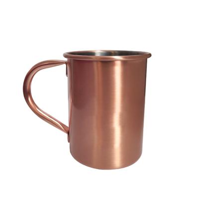 China Viable Shiny 400ml Oil Plated Stainless Steel Moscow Mule Mug With Handle for sale