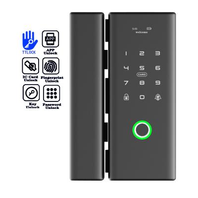 China TTLOCK TTLock APP Smart RFID Pin Electronic Smart Biological Fingerprint Office Glass Door Lock for sale