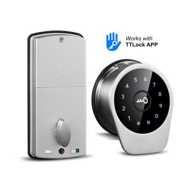 China TTLOCK Safe Keyless APP Digital WiFi BLE Electronic Fingerprint Biometric Door Lock With Password Rfid Card Key for sale