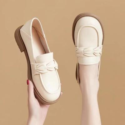 China Loafers Lady Women's Shoes Low Heel Leather Shoes Flat High Heel Casual Female Comfortable Anti-Slippery Elegant Shoes For Ladies for sale