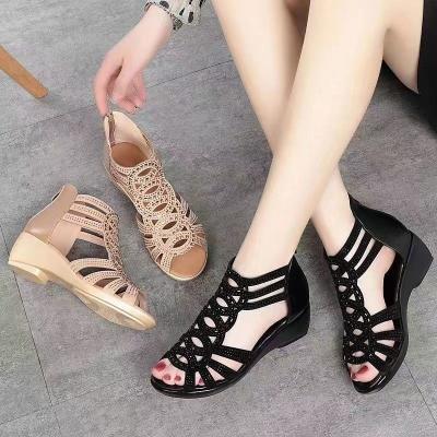 China Fashion trend fish say lip sandals for women wedge women thick bottom sandals ladies dig female sandals for sale