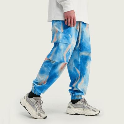 China Viable Wholesale Printed Streetwear Gradient Cargo Sweatpants Men for sale