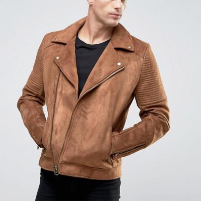 China Breathable Design Faux Suede Top Jacket For Mens Vintage Biker Jacket for sale