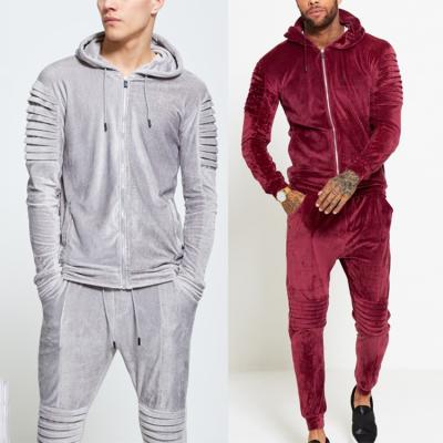 China Latest Design Velvet Tracksuits Wholesale Custom Mens Anti Static for sale