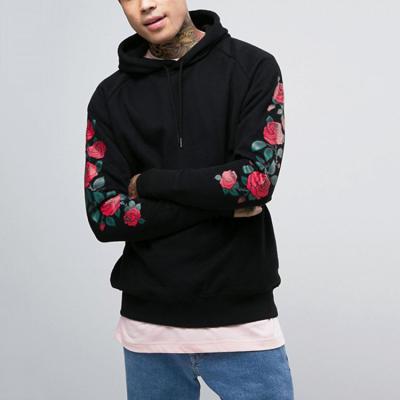 China Fashion Ragaln Sleeve Mens Bulk Anti-pilling Hoodies With Rose Print for sale