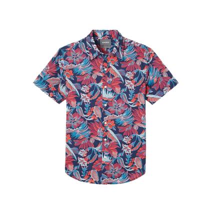 China Anti-pilling Custom Printed Hawaiian Flower Mens Casual Shirts for sale